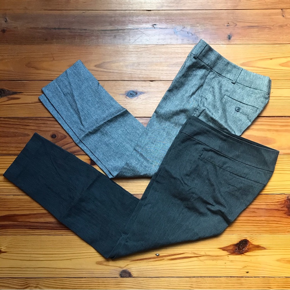 Loft Slim Light and Dark Grey Straight Trouser Work Pants, EUC, 0